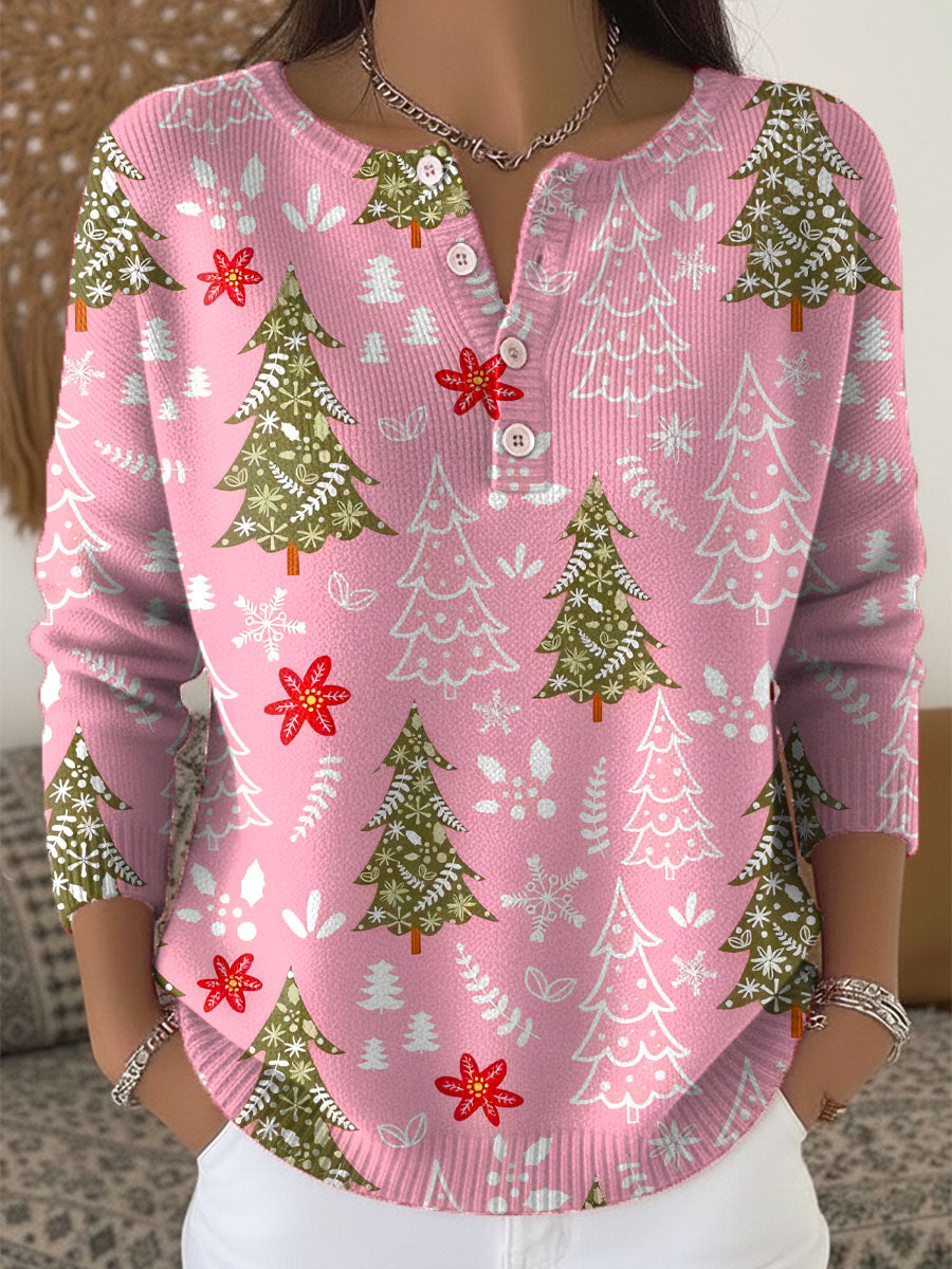 Winter Warm Christmas Knit with Buttons