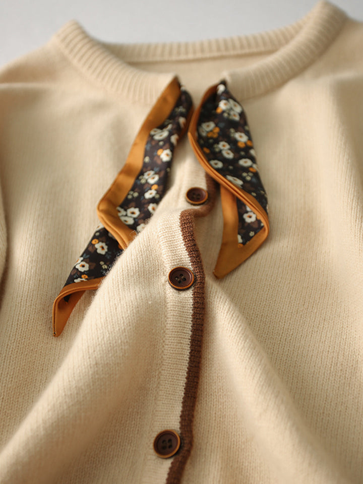 Aurora™ - Vintage Crew Neck Knitted Cardigan