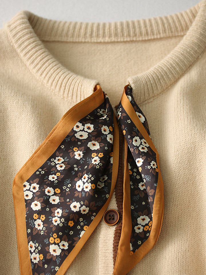 Aurora™ - Vintage Crew Neck Knitted Cardigan