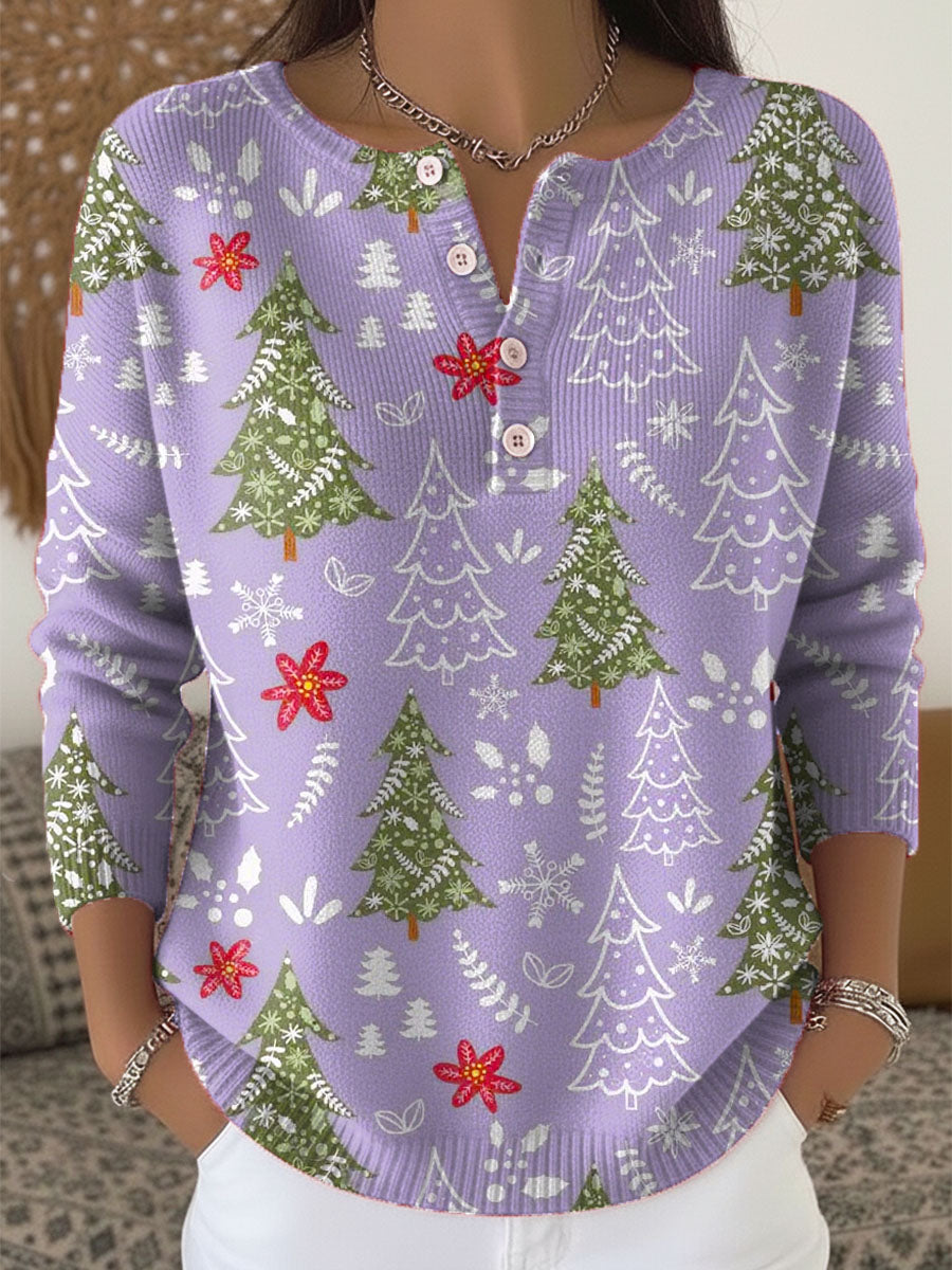 Winter Warm Christmas Knit with Buttons