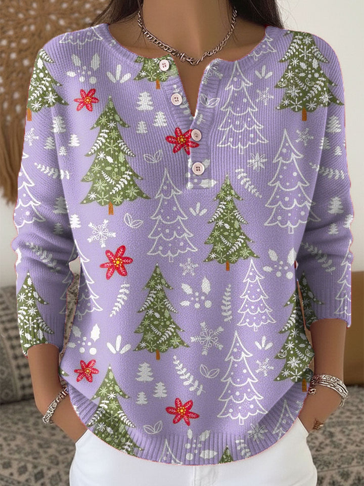 Winter Warm Christmas Knit with Buttons