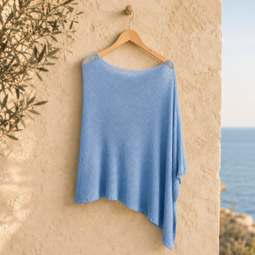 Isla | One-Shoulder Knit Poncho
