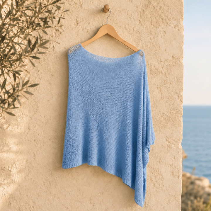 Isla | One-Shoulder Knit Poncho