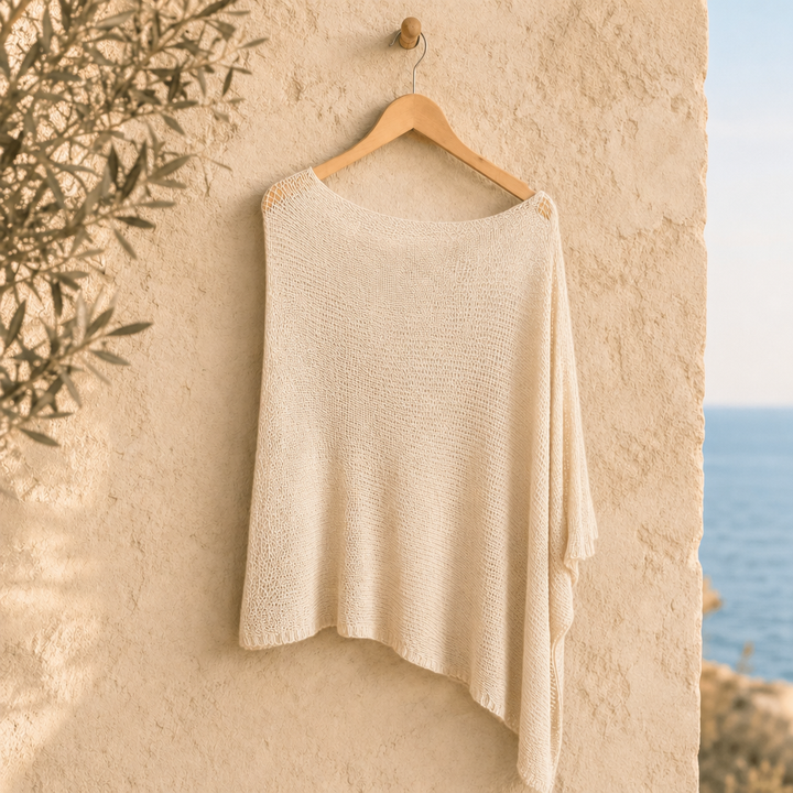 Isla | One-Shoulder Knit Poncho