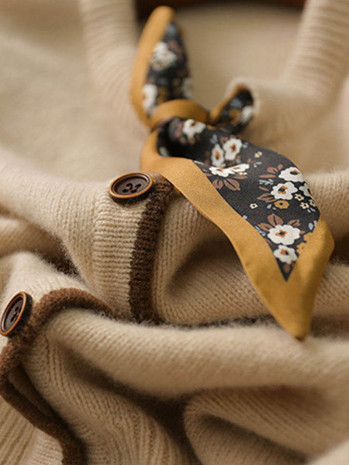 Aurora™ - Vintage Crew Neck Knitted Cardigan
