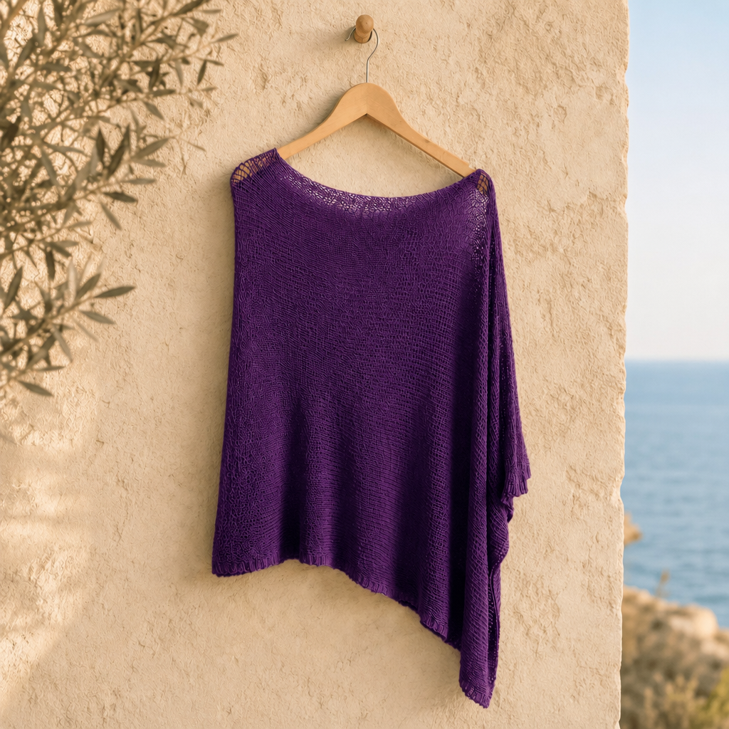Isla | One-Shoulder Knit Poncho