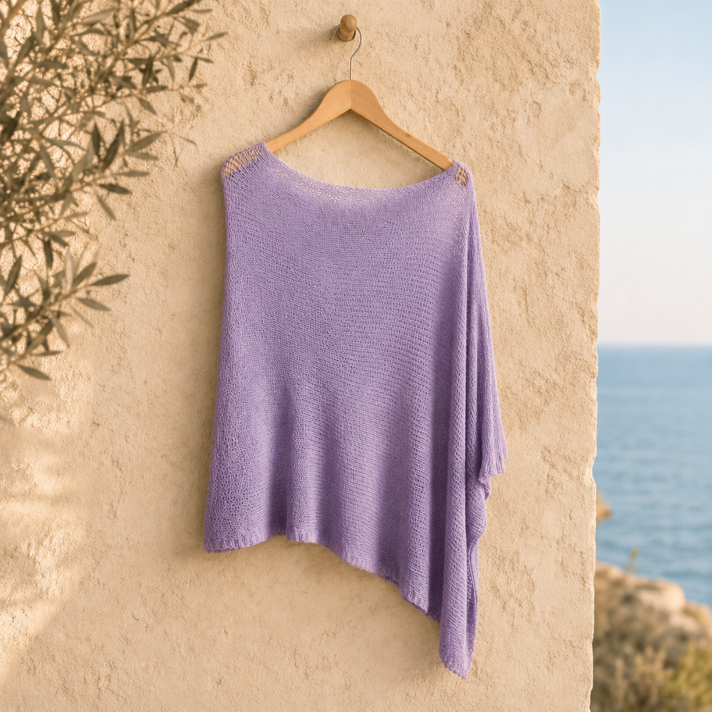 Isla | One-Shoulder Knit Poncho