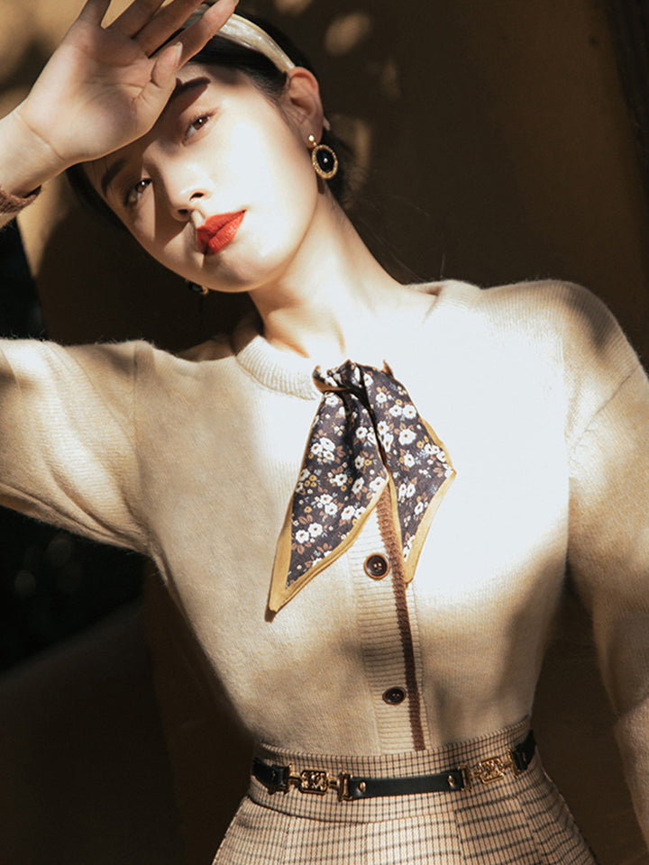Aurora™ - Vintage Crew Neck Knitted Cardigan