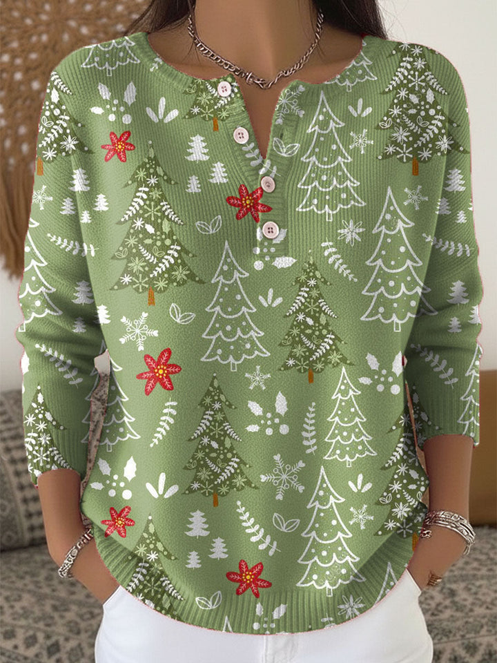 Winter Warm Christmas Knit with Buttons