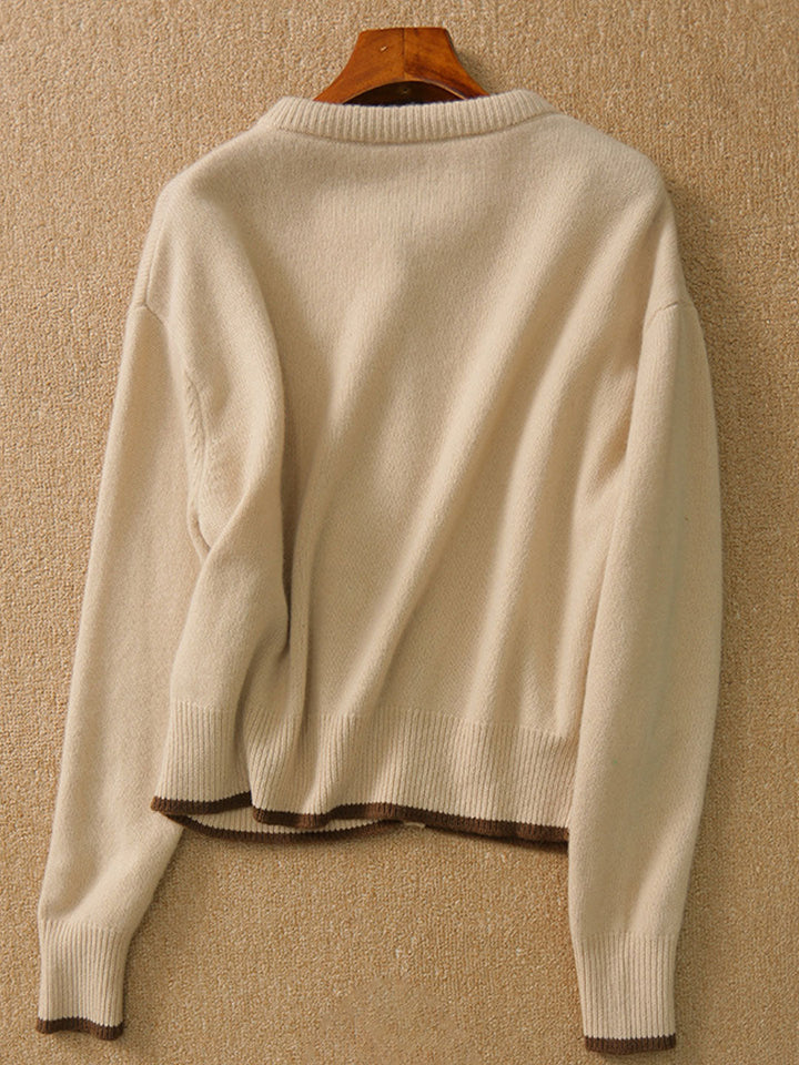 Aurora™ - Vintage Crew Neck Knitted Cardigan