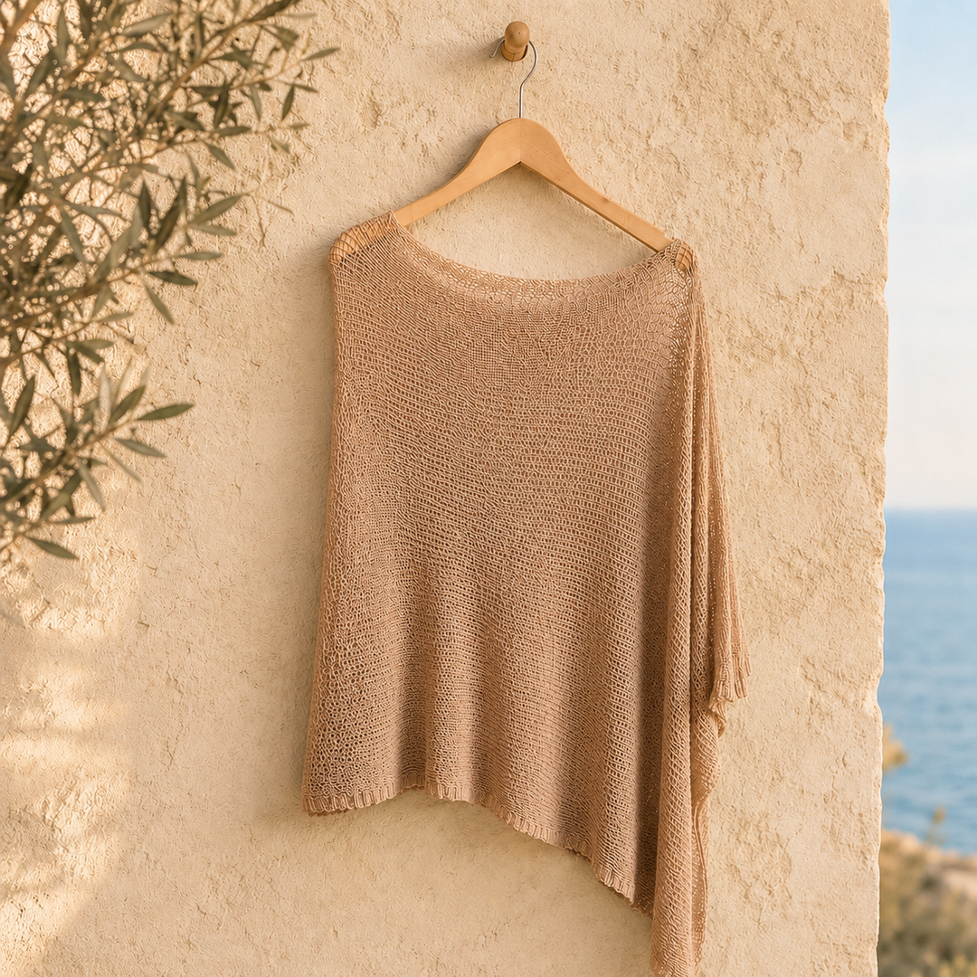 Isla | One-Shoulder Knit Poncho