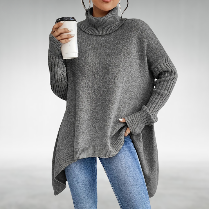 STYLISH TURTLENECK SWEATER WITH FLATTERING, TUMMY-SMOOTHING FIT