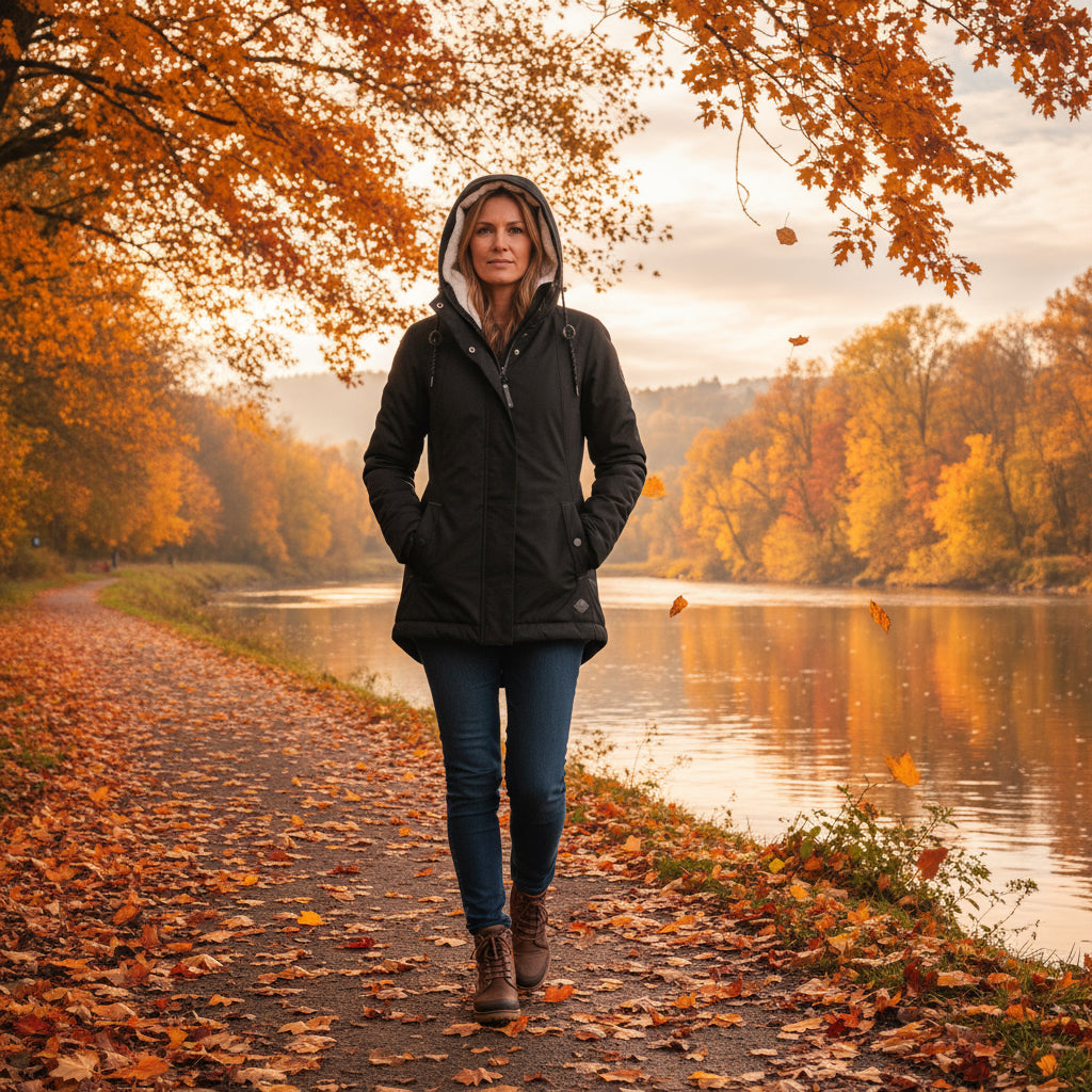 Long Jacket with Hood and Lining