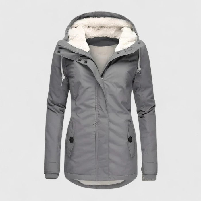 Long Jacket with Hood and Lining