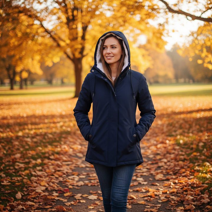 Long Jacket with Hood and Lining