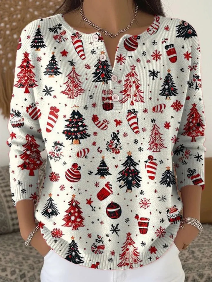Christmas Sweater With Buttons