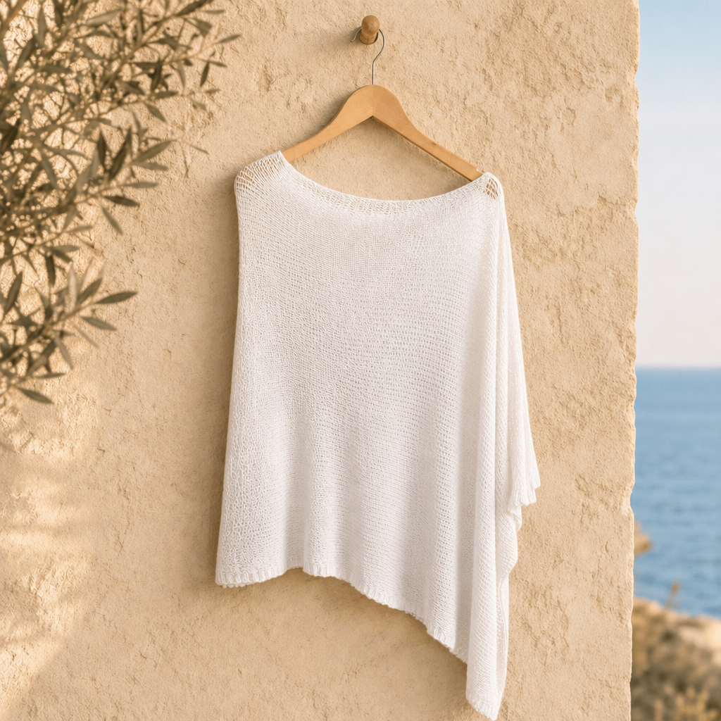 Isla | One-Shoulder Knit Poncho