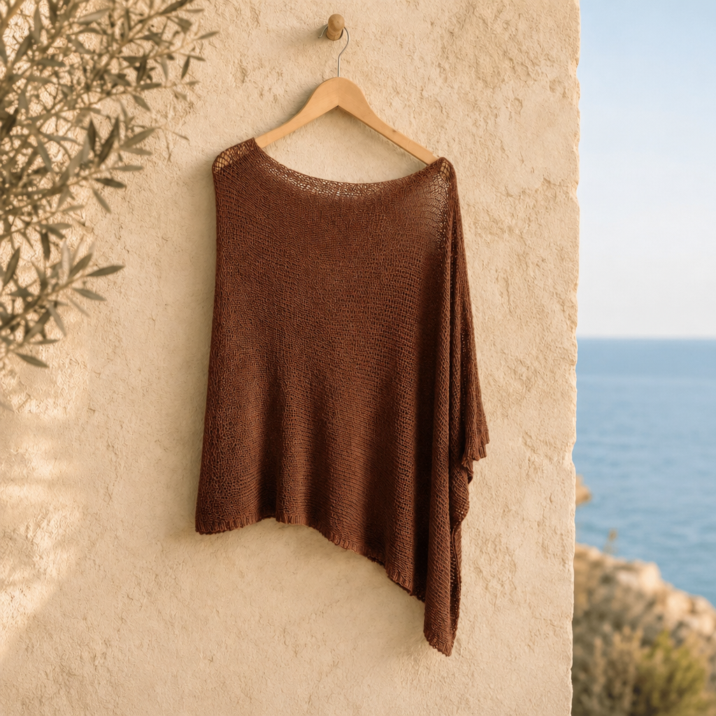 Isla | One-Shoulder Knit Poncho