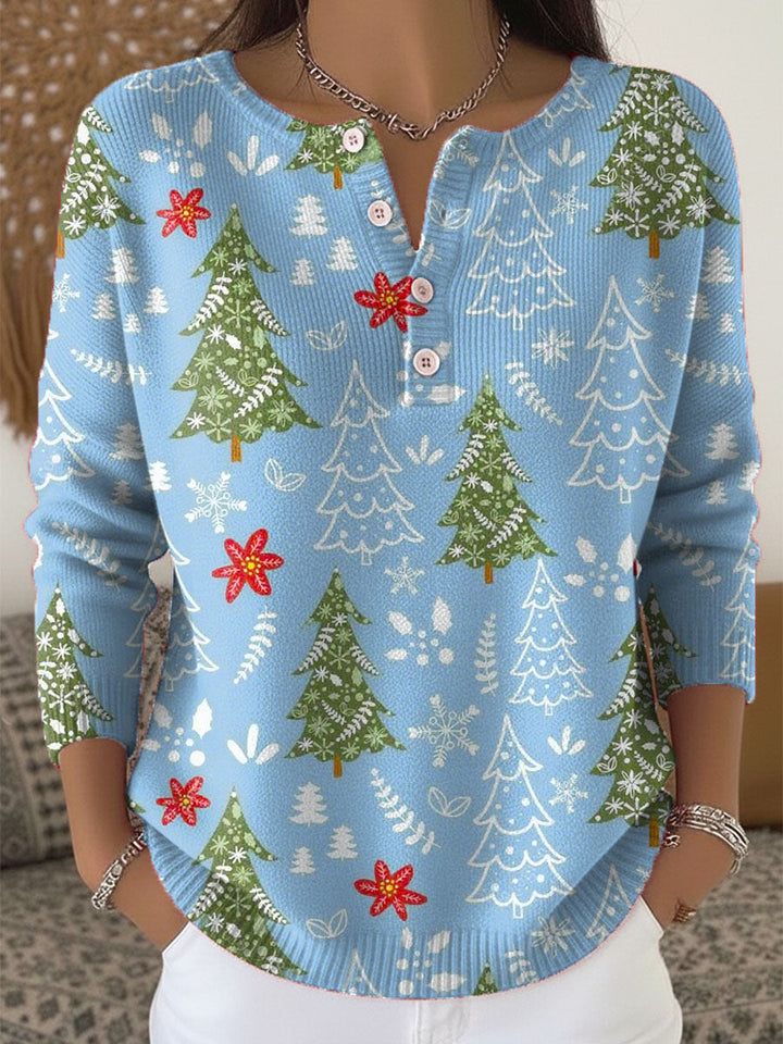 Winter Warm Christmas Knit with Buttons