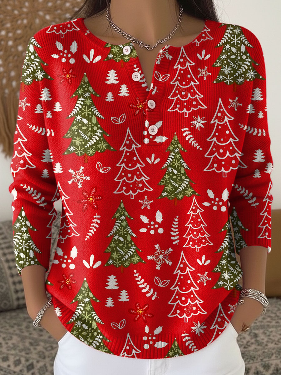 Winter Warm Christmas Knit with Buttons