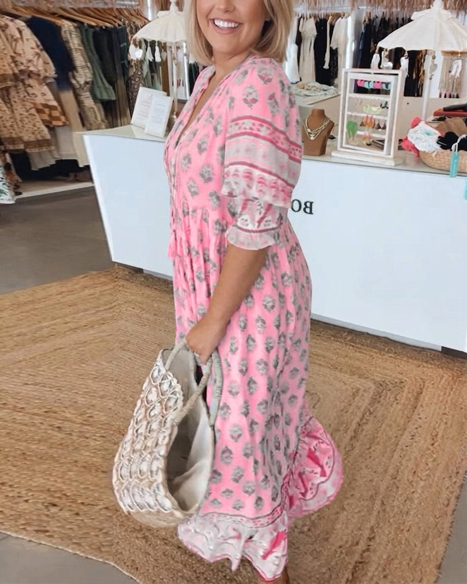Sophia | Bohemian Floral Maxi Dress