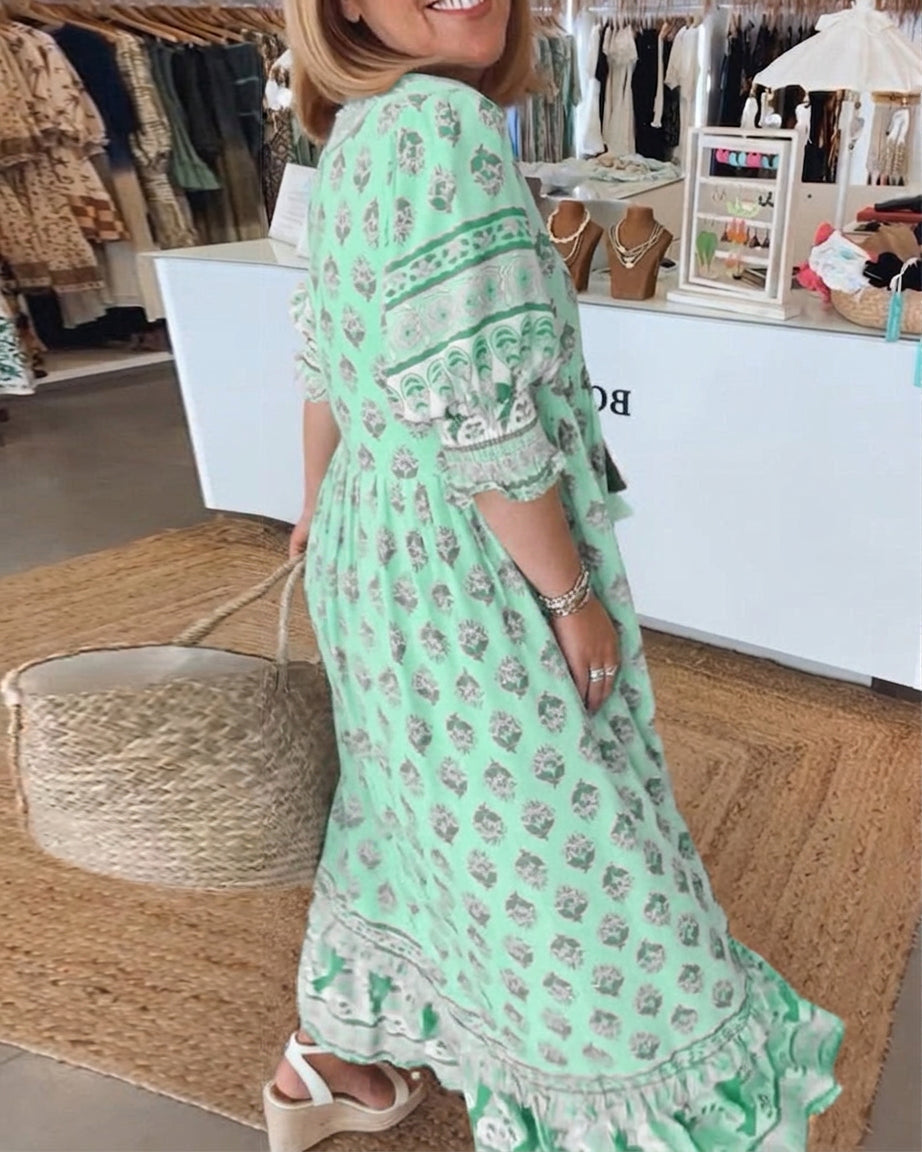 Sophia | Bohemian Floral Maxi Dress