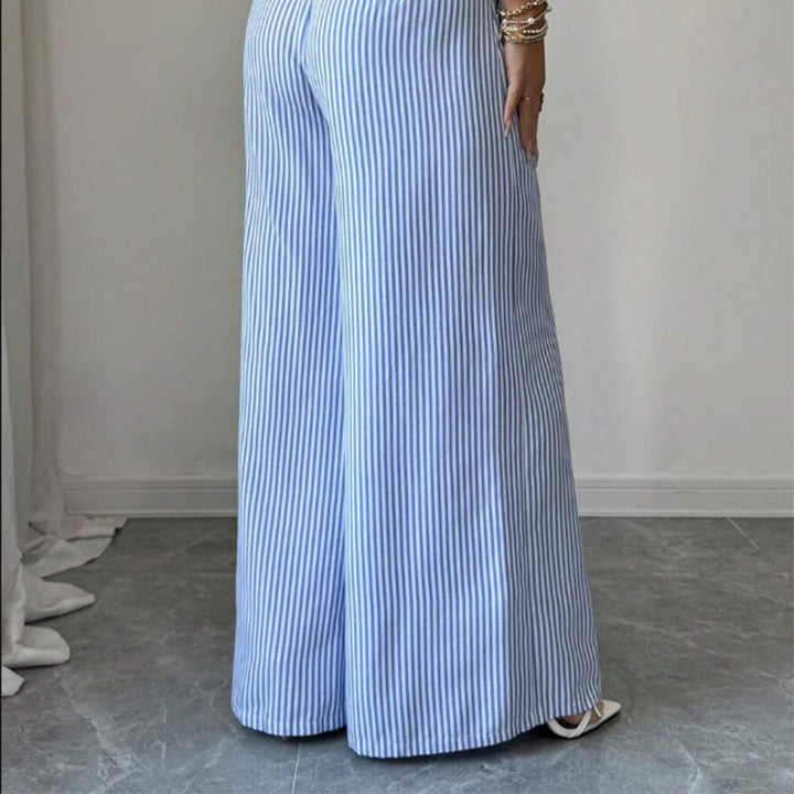 Amelia | High-Waist Striped Wide-Leg Trousers