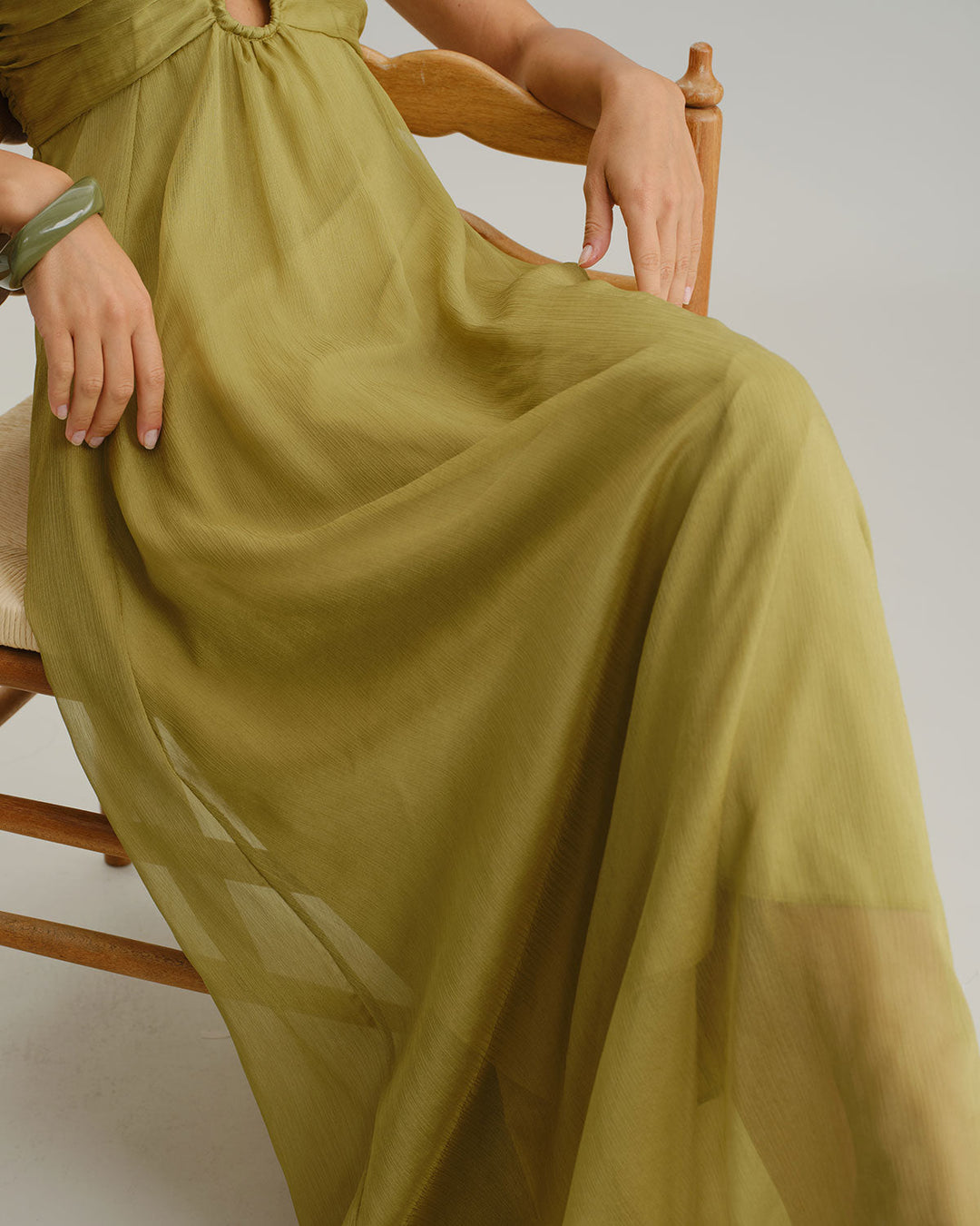 Aurora | Ruched Slip Maxi Dress